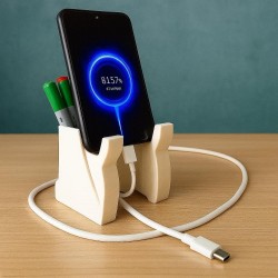 Support de Téléphone avec organisateur de câbles et de stylos